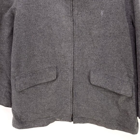 Yves Saint Laurent Wool Jacket Mens Size 54 Gray Full Zip Coat Mock Neck Pockets - Picture 6 of 12